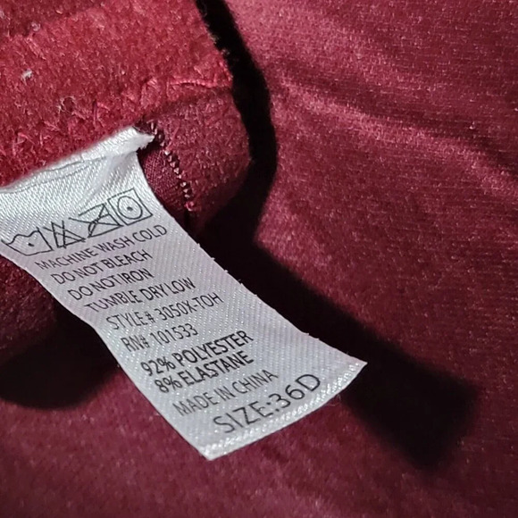 Spree Intimates Bra 36D NWT Women's Push-Up Underwire Padded Burgundy - Picture 3 of 3